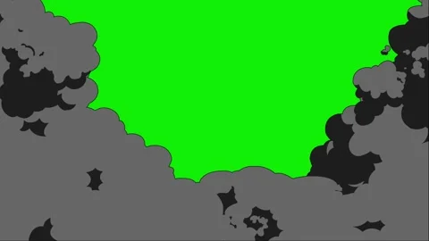 Cartoon 2d Fx Smoke Effects on a green screen. fog explosion, steam 4K video 스톡 동영상 314858979