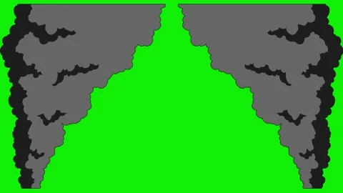 Cartoon 2d Fx Smoke Effects on a green screen. fog explosion, steam 4K video 動画素材 314858980