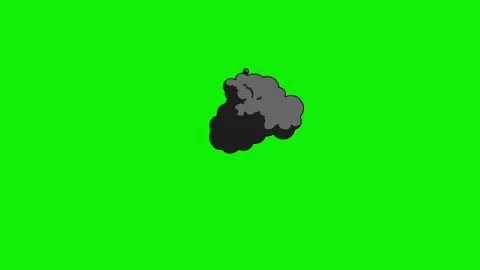 Cartoon 2d Fx Smoke Effects on a green screen. Stock-Footage 316247599