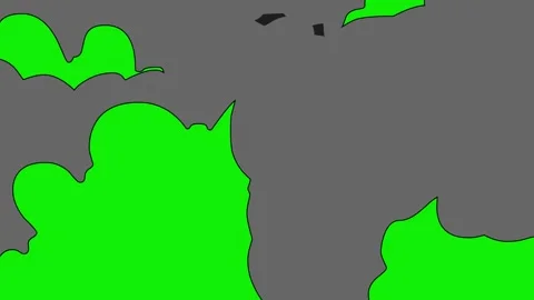 Cartoon 2d Fx Smoke Effects on a green screen. Stock-Footage 316247603