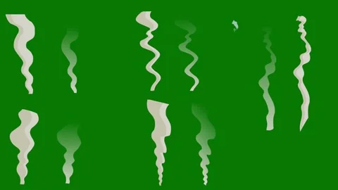 Cartoon 2D Fx Smoke Effects On A Green Screen. Fog Explosion, Steam 4K Video 스톡 동영상 316474996