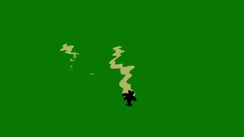 Cartoon 2D Fx Smoke Effects On A Green Screen. Fog Explosion, Steam 4K Video Stock Footage 316475012