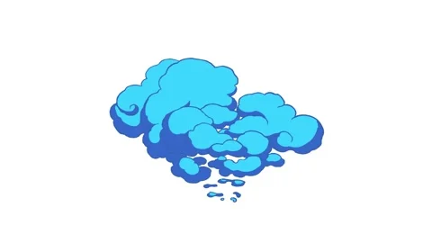 Cartoon 2D Fx Smoke Effects On A Green Screen. Fog Explosion, Steam 4K Video 動画素材 316475019