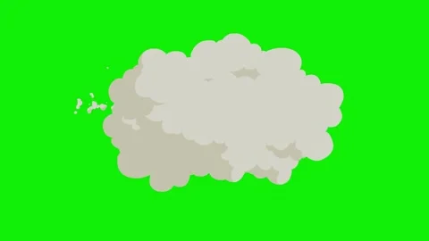 Cartoon 2d Fx Smoke Effects on a green screen. fog explosion, steam 4K video Video stock 318885924