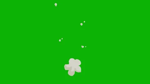 Cartoon 2d Fx Smoke Effects on a green screen. fog explosion, steam 4K video Stock Footage 318894465