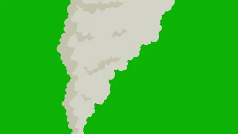 Cartoon 2d Fx Smoke Effects on a green screen. fog explosion, steam 4K video Stock Footage 318894466