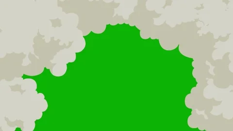 Cartoon 2d Fx Smoke Effects on a green screen. fog explosion, steam 4K video Video stock 318894518