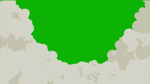 Cartoon 2d Fx Smoke Effects on a green screen. fog explosion, steam 4K video Stock Footage 318894533