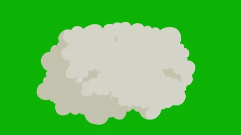 Cartoon 2d Fx Smoke Effects on a green screen. fog explosion, steam 4K video Stock Footage 318894556