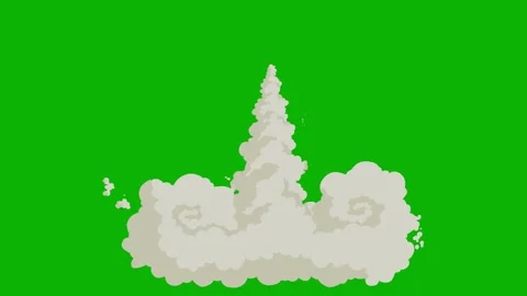 Cartoon 2d Fx Smoke Effects on a green screen. fog explosion, steam 4K video 스톡 동영상 318894632
