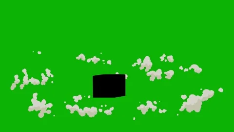 Cartoon 2d Fx Smoke Effects on a green screen. fog explosion, steam 4K video Stock Footage 318894677