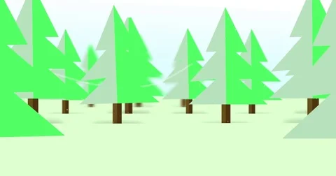 Cartoon 2D Vector Forest Green Background Stock Footage 82281838