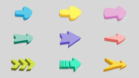 Cartoon 3D Arrow Stock After Effects