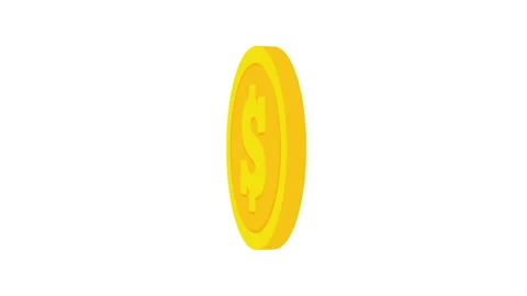 Cartoon 3D dollar coin rotating animation. Stock Footage 165386911