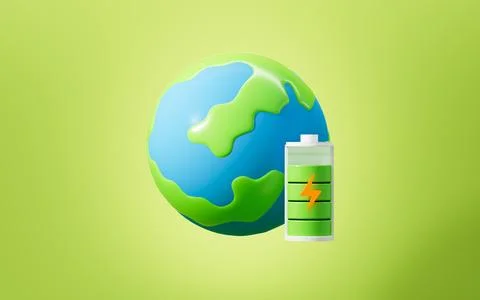 Cartoon 3d eco electrical plug, protect environment concept, 3d rendering. Stock Photos