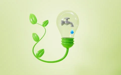 Cartoon 3d eco electrical plug, protect environment concept, 3d rendering. Stock Photos