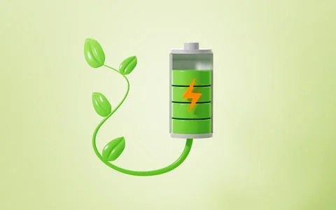Cartoon 3d eco electrical plug, protect environment concept, 3d rendering. Stock Photos