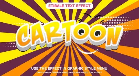 Cartoon 3d editable text effect vector file イラスト素材