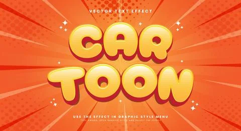 Cartoon 3d editable text effect Stock Illustration