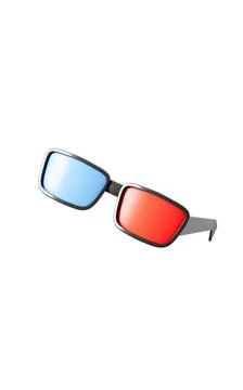 Cartoon 3d glasses model on white background, 3d rendering. Stock Illustration