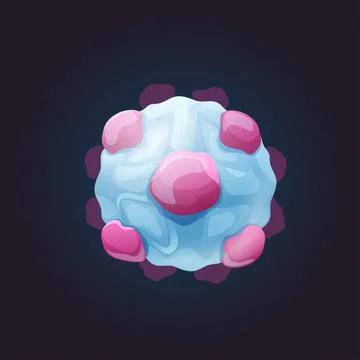 Cartoon 3d model of astrovirus. External structure Stock Illustration