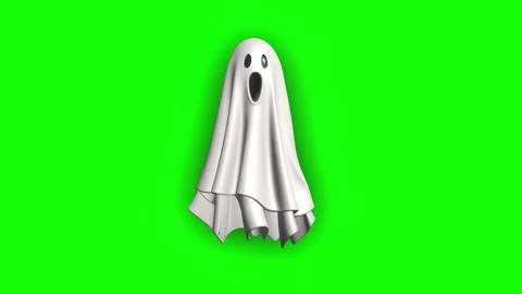 Cartoon 3D Scary Elements Transforming Animation On Green Screen Video stock 323823156