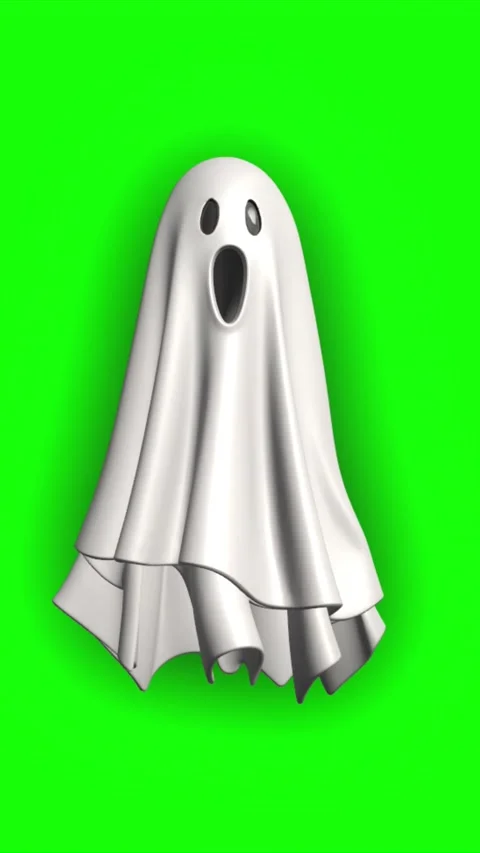 Cartoon 3D Scary Elements Transforming Animation On Green Screen Vertical Stock Footage 323823195