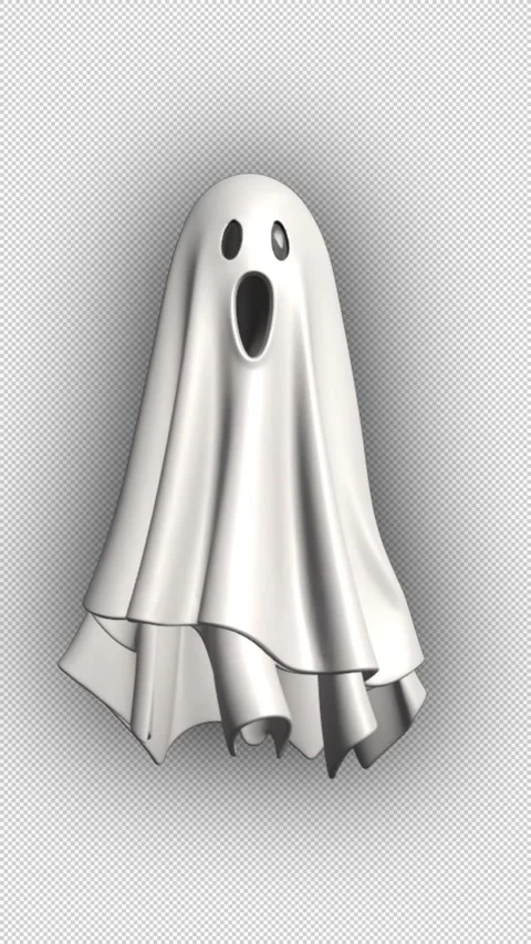 Cartoon 3D Scary Elements Transforming Animation On Alpha Channel Vertical Stock Footage 323823432