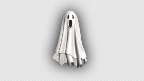 Cartoon 3D Scary Elements Transforming Animation On Alpha Channel 4K Stock Footage 323823680