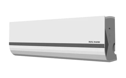 Cartoon 3D View of Split Type Inverter Aircon Stock Illustration