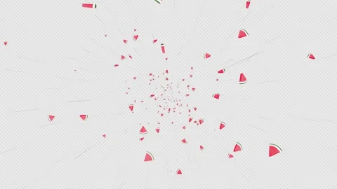 Cartoon 3D Watermelons Slice, Animation, Loop, with Alpha Channel Vídeos de archivo 335160154