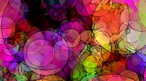Cartoon Abstract Circles Background Loop Stock Footage 63567323