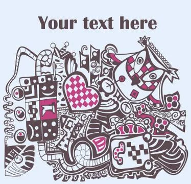 Cartoon abstract pattern with place for your text. design. Stock Illustration