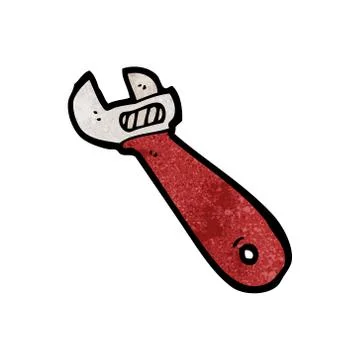 Cartoon adjustable spanner Stock Illustration