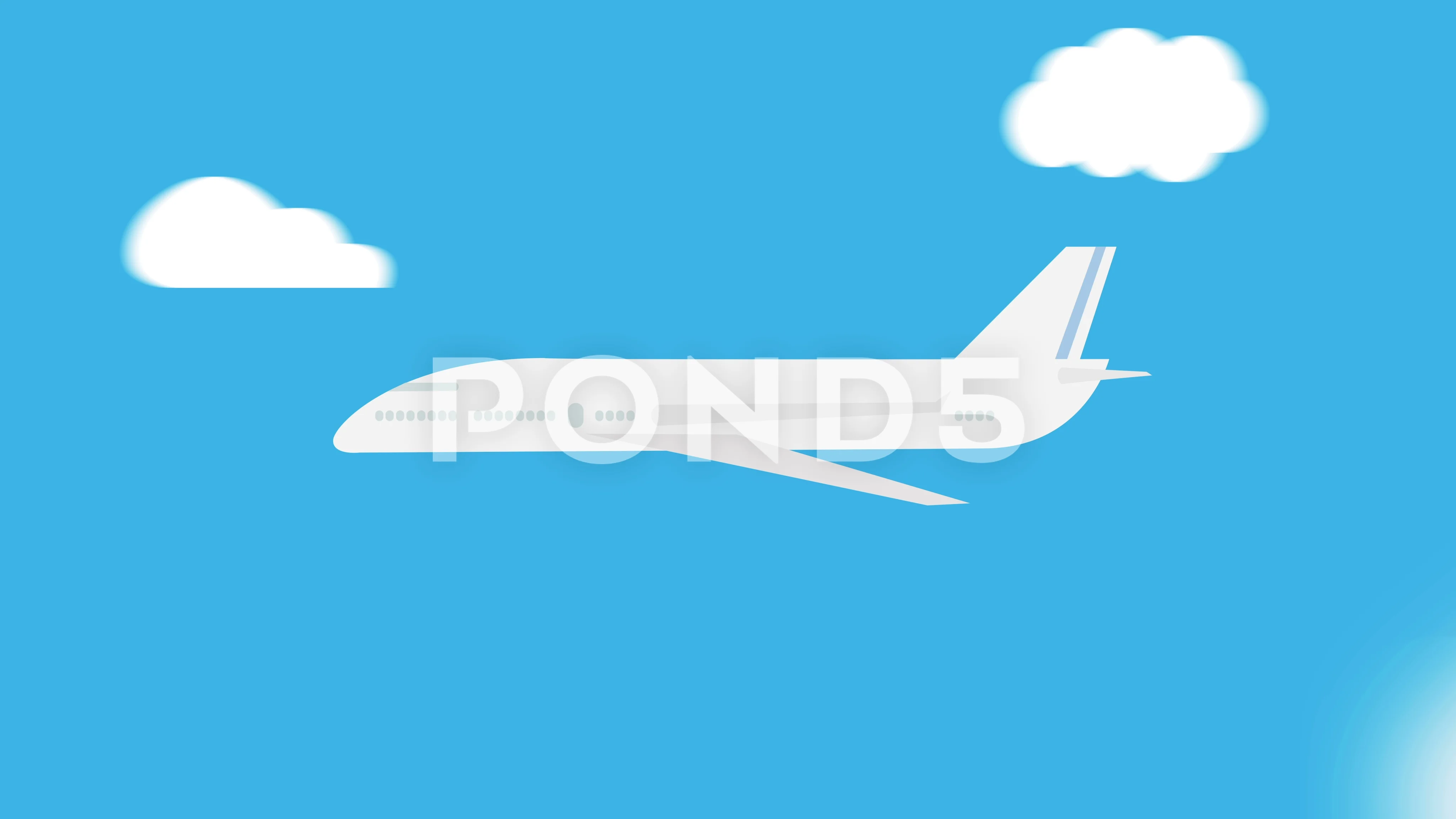 Cartoon Air-Plane flying above the cloud... | Stock Video | Pond5