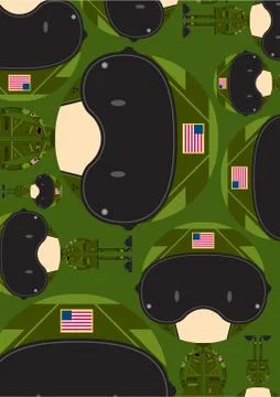 Cartoon Airforce Fighter Pilot Pattern Stockillustratie