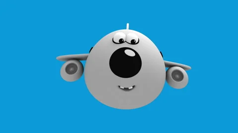 Cartoon Airplane sequence with alpha matte Stock Footage 64721299