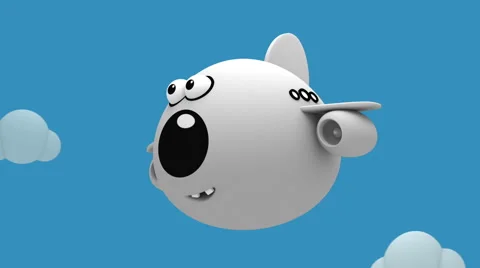 Cartoon Airplane sequence Stock-Footage 64721781