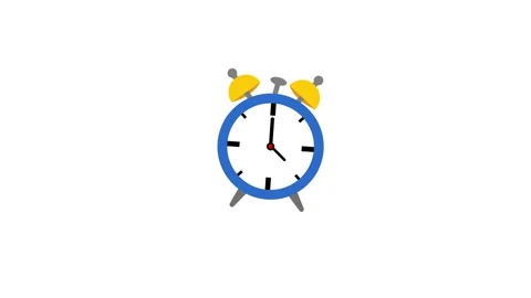 Cartoon alarm clock animation isolated on white background Stock Footage 337490583
