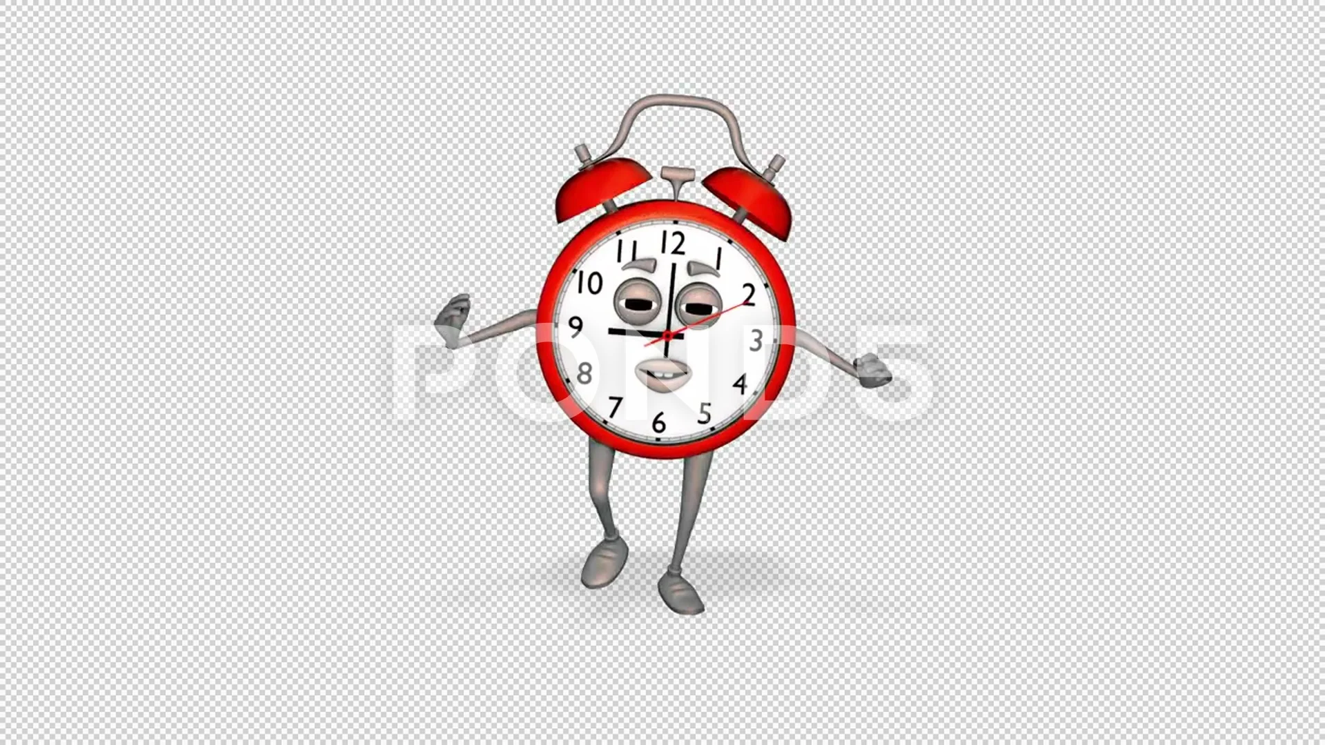 Cartoon Alarm Clock Dancing Loop on Alph... | Stock Video | Pond5