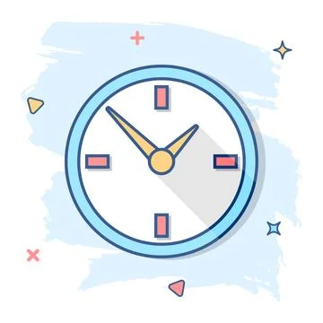 Cartoon alarm clock icon in comic style. Timer sign illustration pictogram. S Stock-Illustration