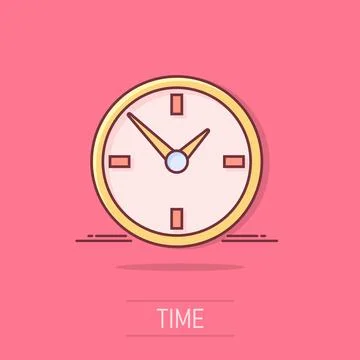 Cartoon alarm clock icon in comic style. Timer sign illustration pictogram... 스톡 일러스트