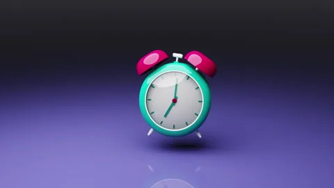 Cartoon alarm clock ringing 3D animation Stock Footage 249761515