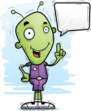 Cartoon Alien Man Talking Stock Illustration