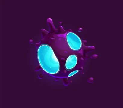 Cartoon alien planet with splashy surface Stock Illustration