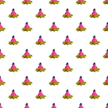 Cartoon alien predatory plants seamless pattern Illustrazione stock
