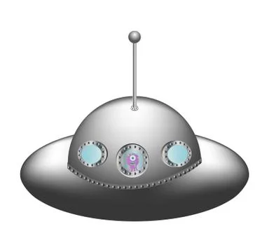 Cartoon alien in ufo Stock Illustration