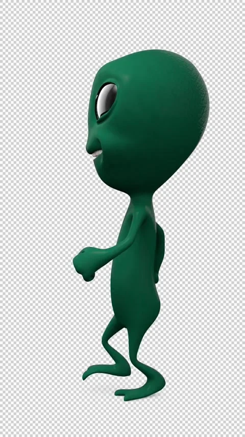 Cartoon Alien walking Stock Footage 150533128