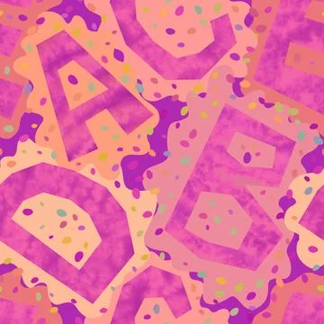 Cartoon alphabet seamless kindergarten pattern for wrapping paper Illustrazione stock