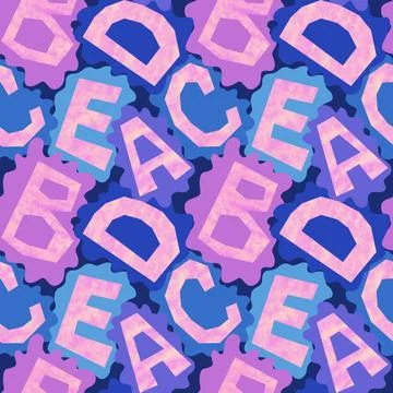 Cartoon alphabet seamless kindergarten pattern for wrapping paper Illustrazione stock
